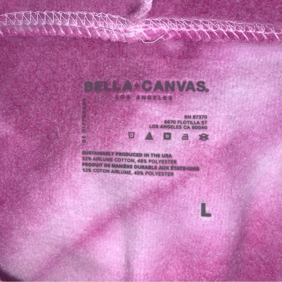 Reworked Cropped Hoodie Size  Large Pink Tie-Dye Psychedelic Groovy Sweater - Picture 6 of 7